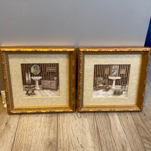 2 piece bathroom art